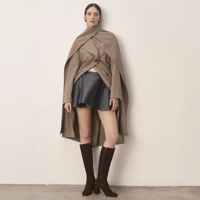 Bottes &agrave; talons in brown velvet | vaubussy