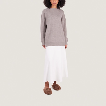 Slippers in hazelnut fluffy fabric | judie
