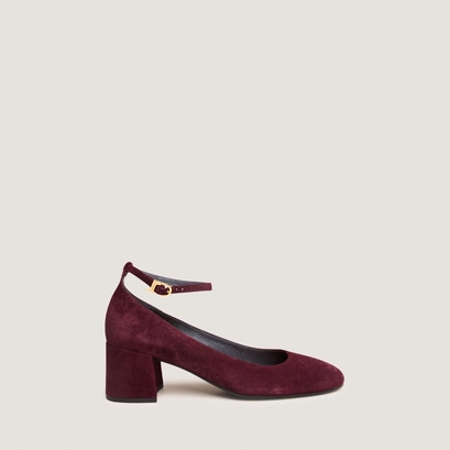 Babies &agrave; bride cheville in burgundy suede | ditto