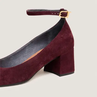 Babies &agrave; bride cheville in burgundy suede | ditto