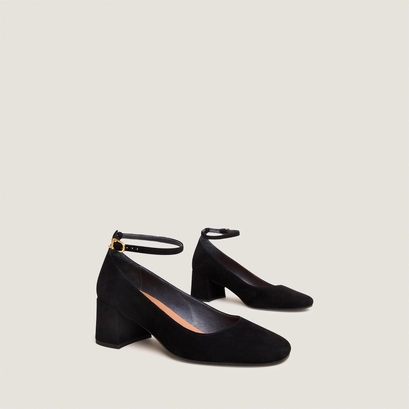 Babies &agrave; bride cheville in black suede | ditto