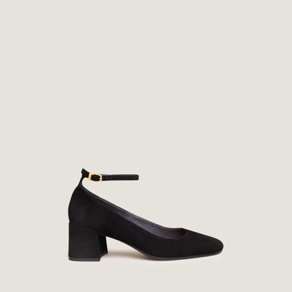 Babies &agrave; bride cheville in black suede | ditto
