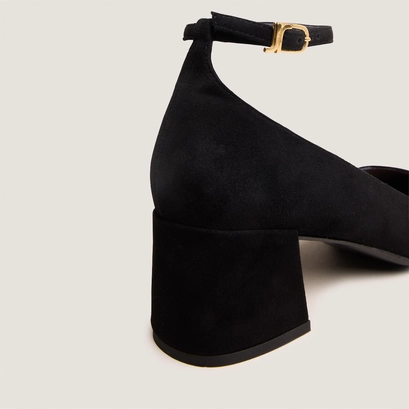 Babies &agrave; bride cheville in black suede | ditto
