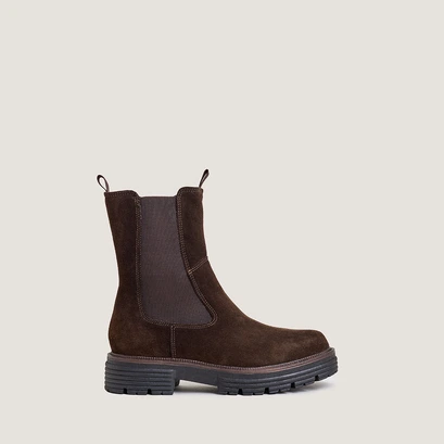 Boots chelsea in brown split leather | antonelle