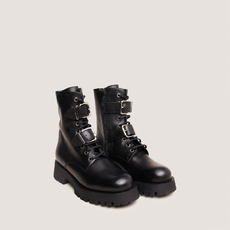 Boots &agrave; boucles m&eacute;talliques black
