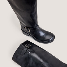 Bottes hautes &agrave; sangles black