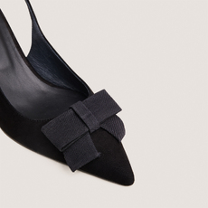 Escarpins slingbacks &agrave; d&eacute;tail avant black