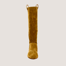 Bottes hautes &agrave; bouts ronds tobacco
