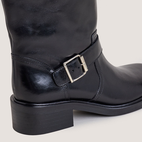 Bottes hautes &agrave; sangles black