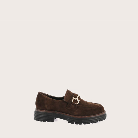Mocassins &agrave; mors et semelles crant&eacute;es brown