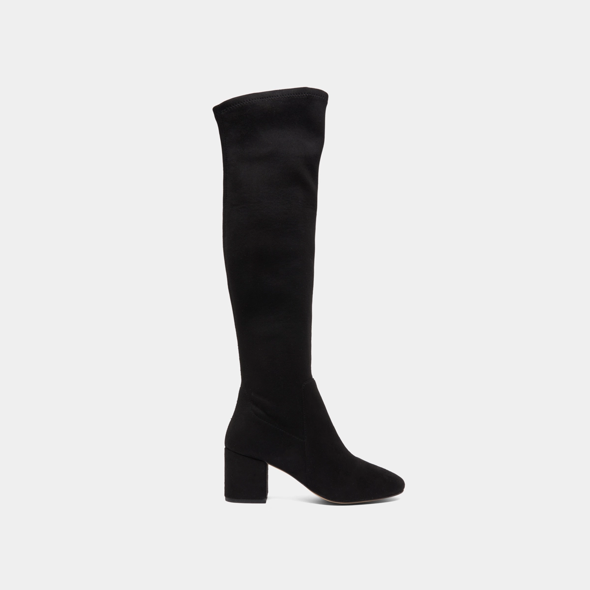 Cuissardes à petits talons in black stretch and velvet | MIA