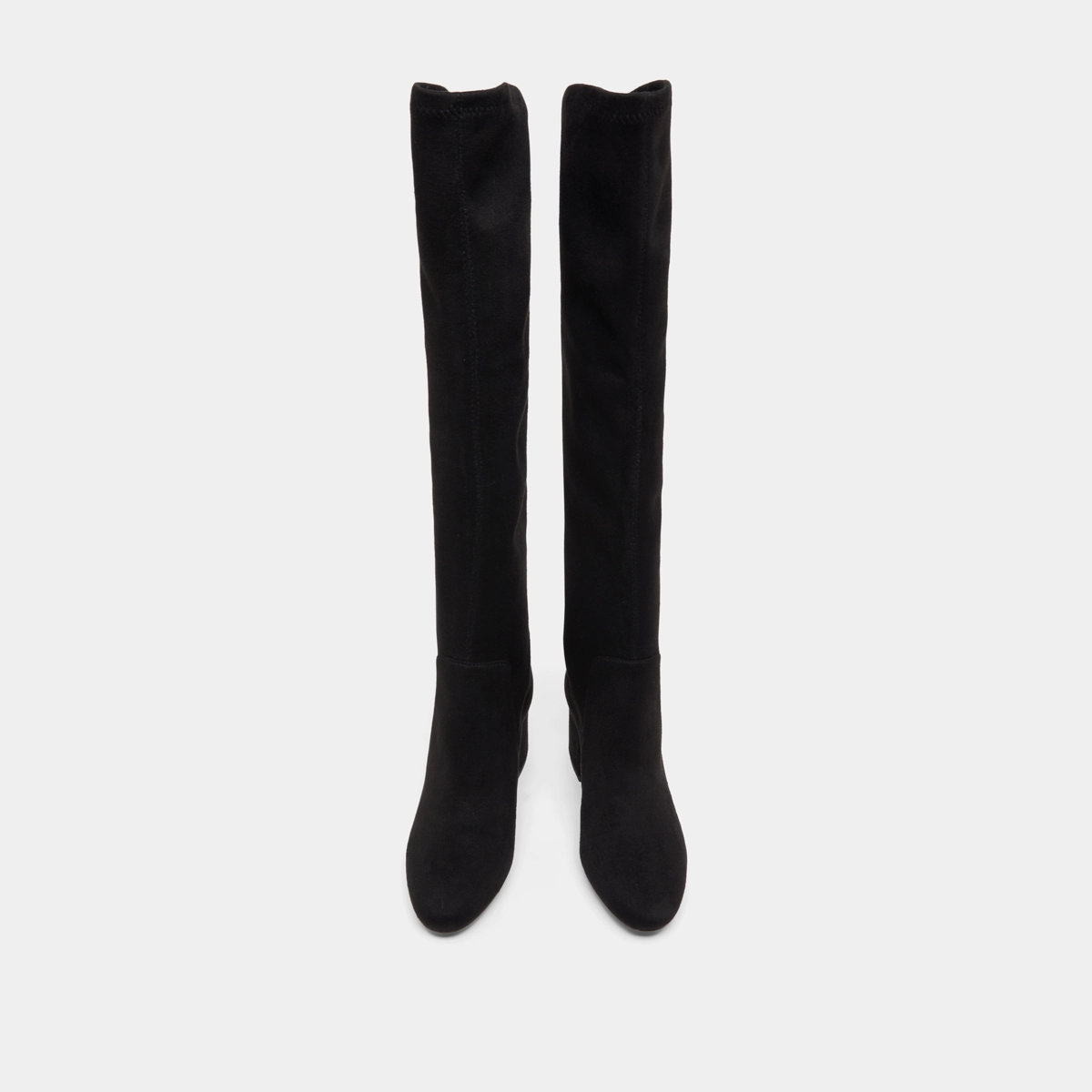 Cuissardes à petits talons in black stretch and velvet | MIA