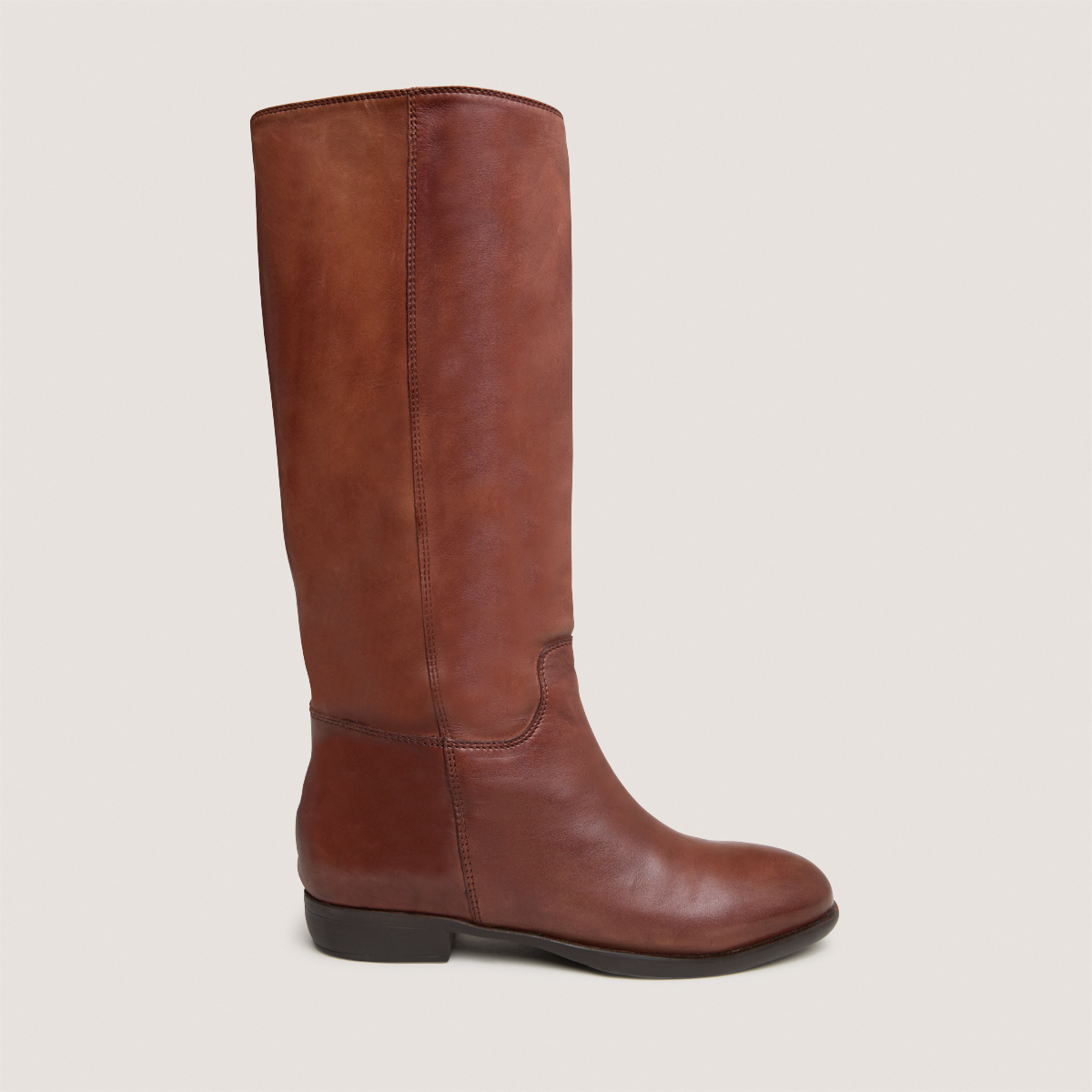 Bottes plates cognac