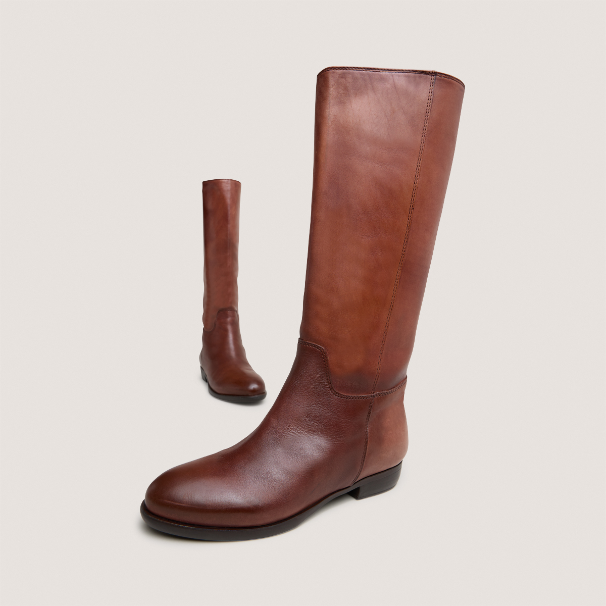 Bottes plates cognac