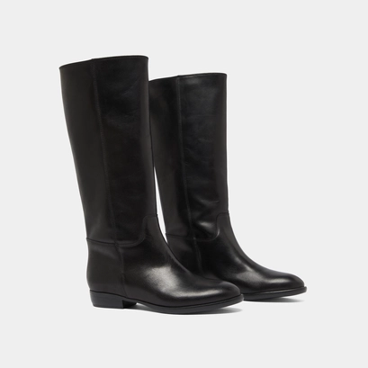 Bottes plates in black leather | 1137