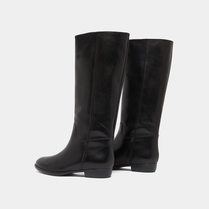 Bottes plates in black leather | 1137