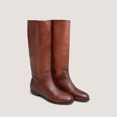 Bottes plates cognac