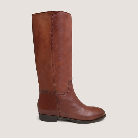 Bottes plates cognac