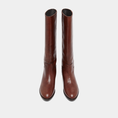 Bottes plates cognac