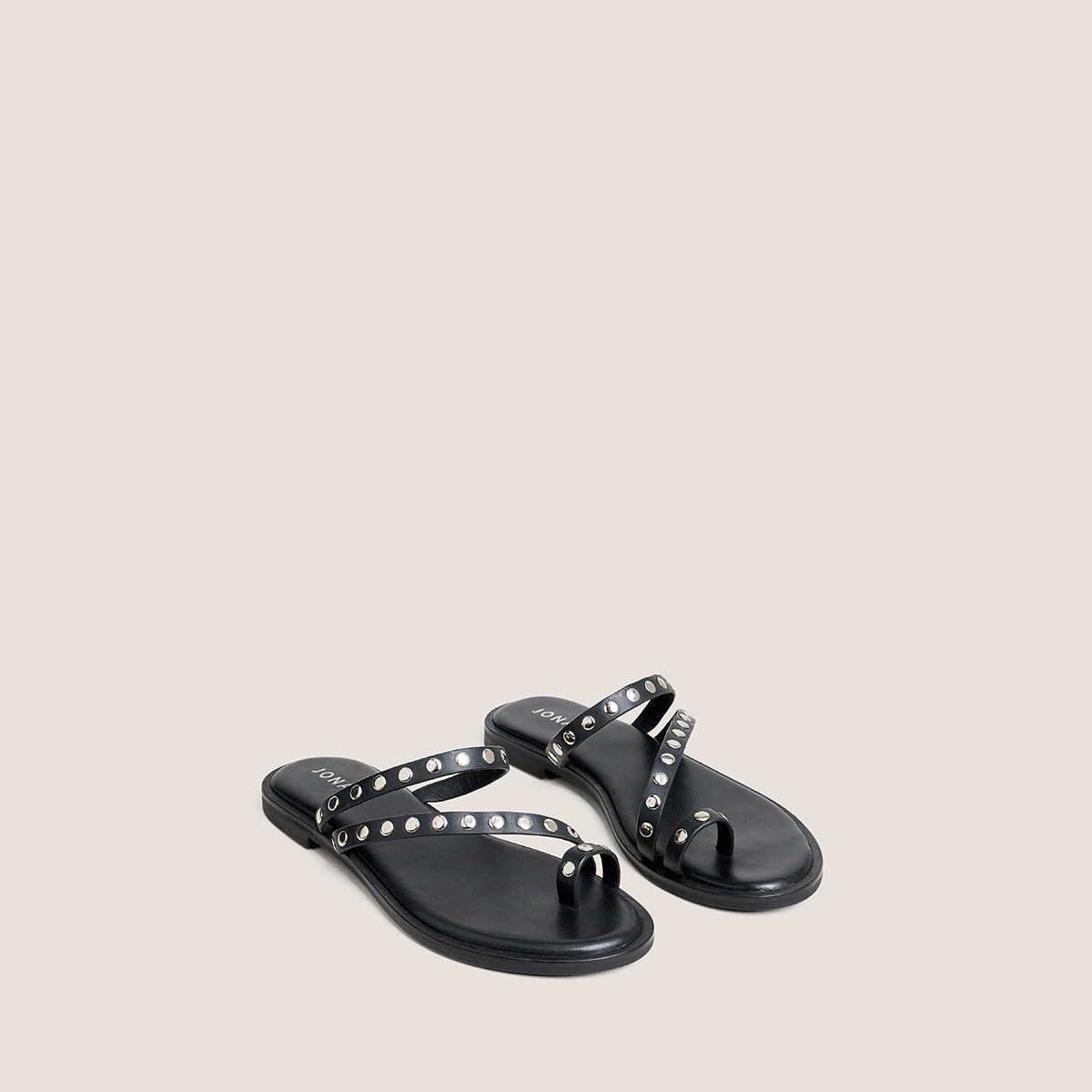 Flat sandals with thin straps black