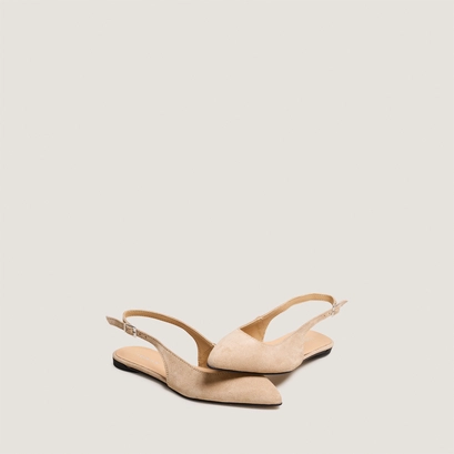 Ballerines slingbacks in ivory split leather | noa