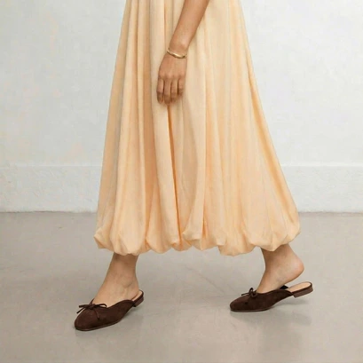 Laced mules in dark brown split leather | niccolo