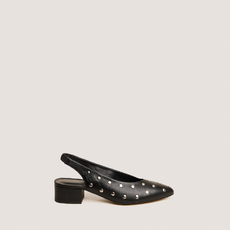Ballerines &agrave; bouts pointus et rivets black