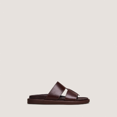 Mules &agrave; bouts ouverts dark brown