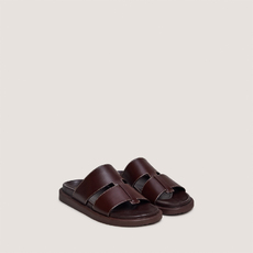 Mules &agrave; bouts ouverts dark brown