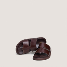 Mules &agrave; bouts ouverts dark brown