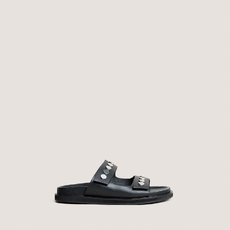 Mules &agrave; doubles lani&egrave;res black