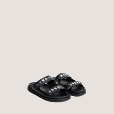 Mules &agrave; doubles lani&egrave;res black