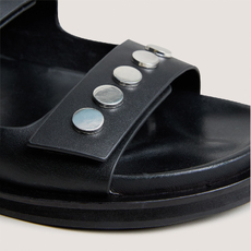 Mules &agrave; doubles lani&egrave;res black