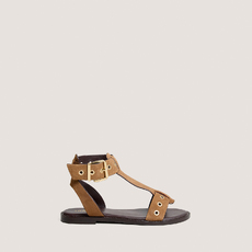 Sandales structur&eacute;es &agrave; brides chevilles taupe