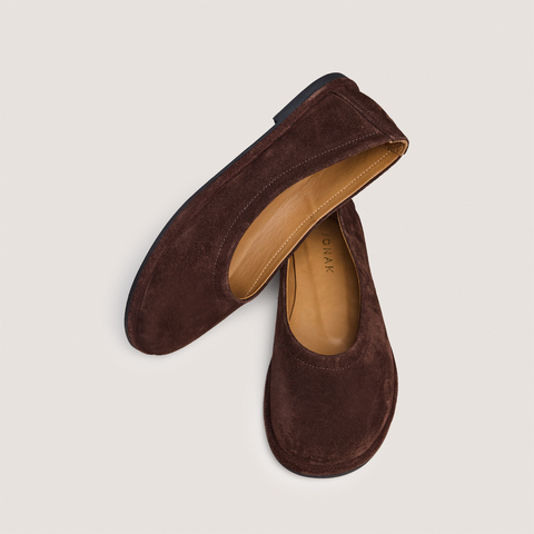 Ballerines &agrave; bouts ronds brown