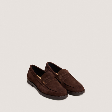 Mocassins &agrave; bouts carr&eacute;s dark brown