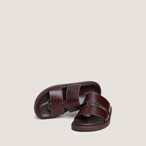 Mules &agrave; bouts ouverts dark brown