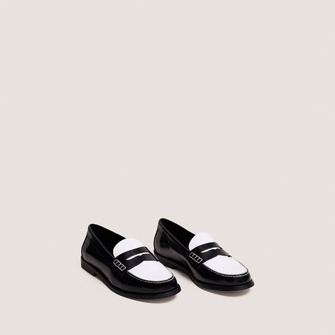 Mocassins &agrave; plateau pinc&eacute; white/black