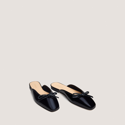 Mules lac&eacute;es black