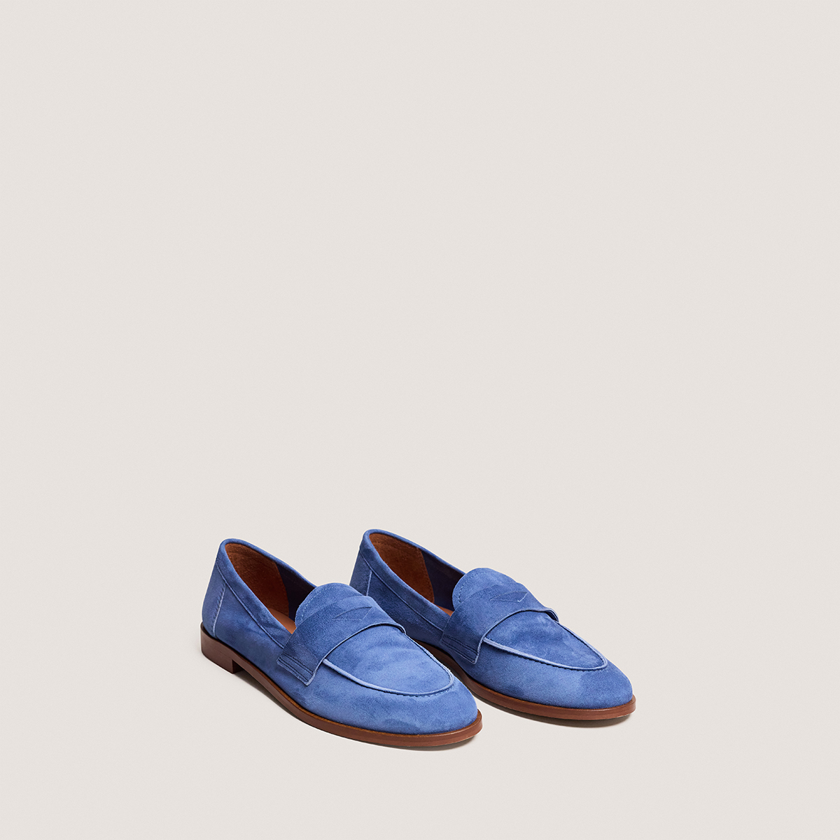 Mocassins &agrave; bouts ronds azure blue