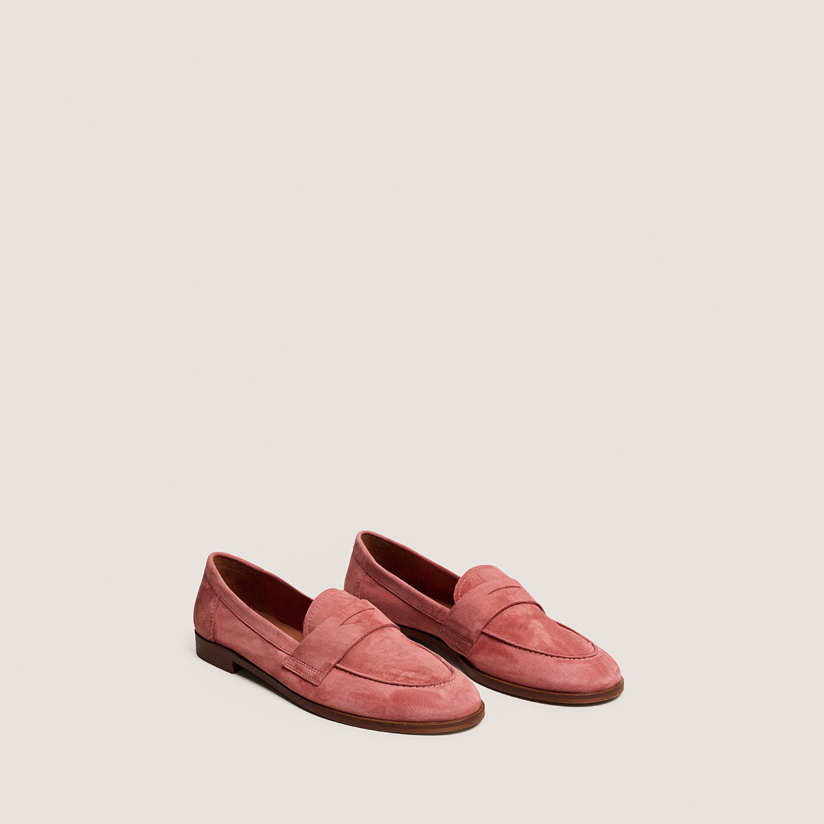 Mocassins &agrave; bouts ronds pink