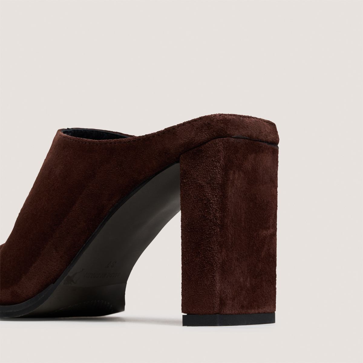 Mules &agrave; talons dark brown