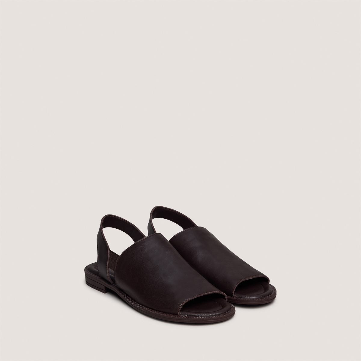 Sandales &agrave; &eacute;lastiques dark brown