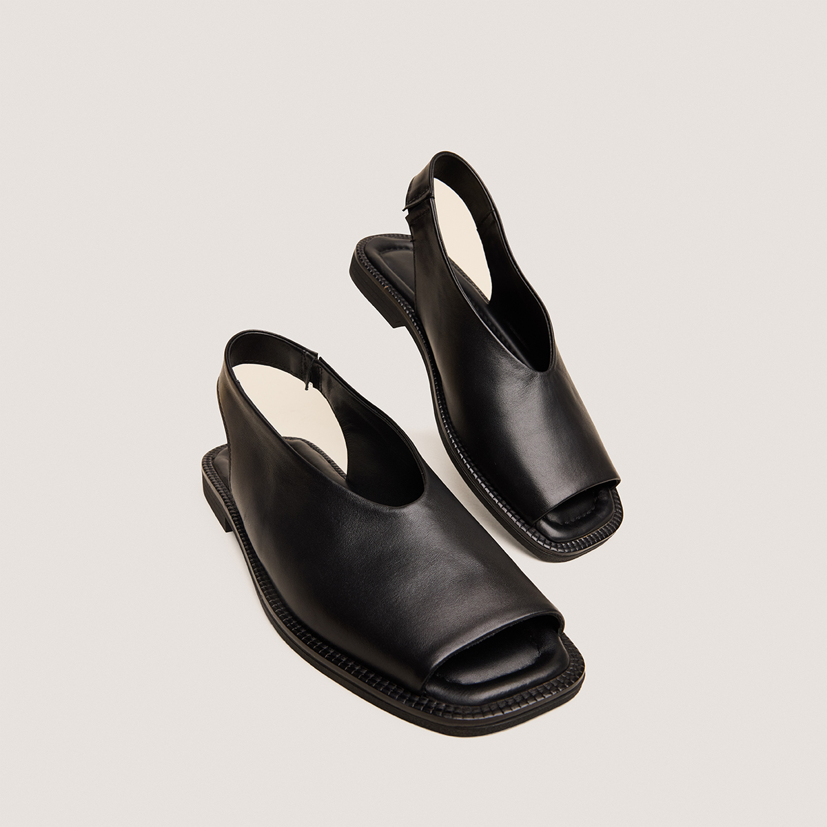 Ballerines slingbacks in black leather | JESSY