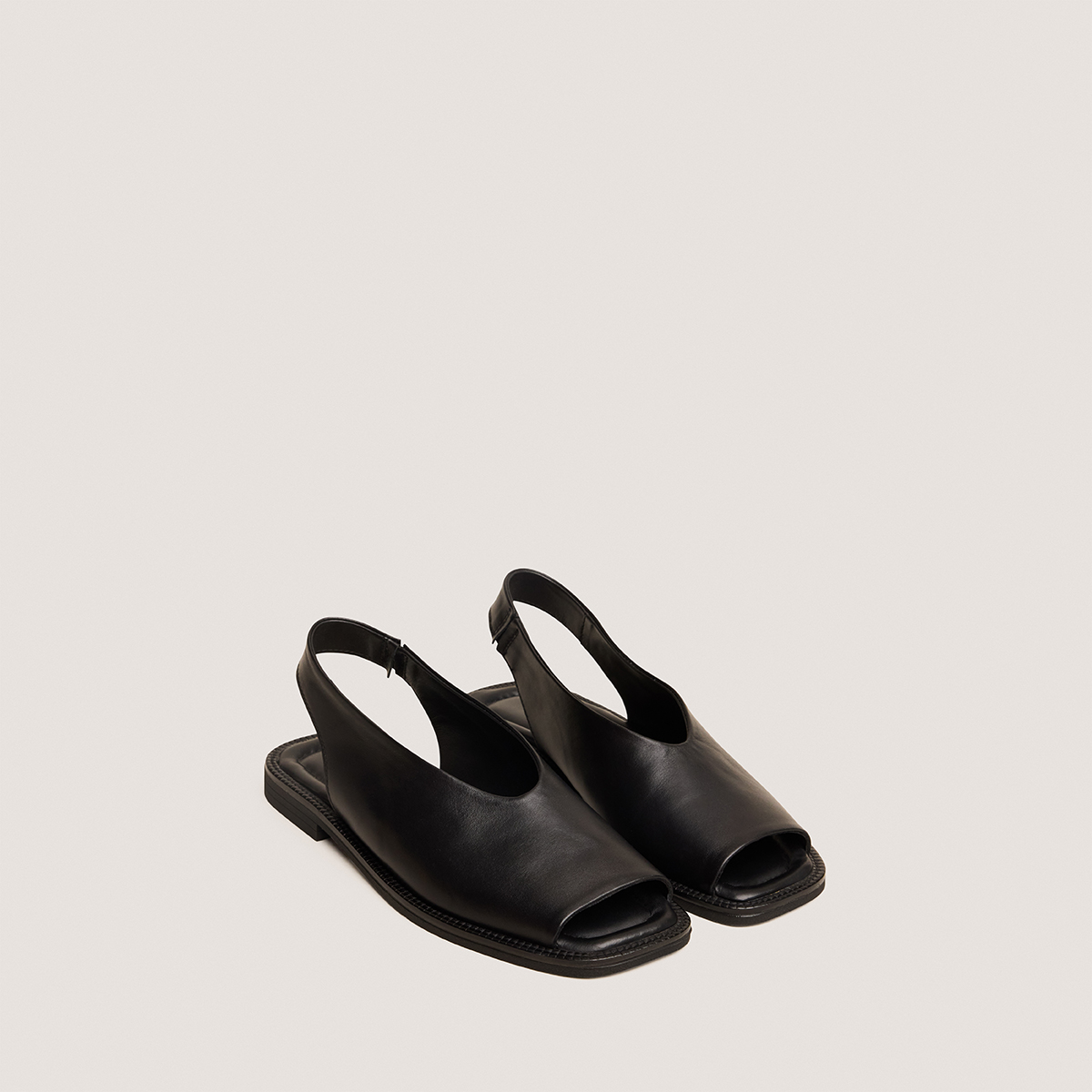 Ballerines slingbacks in black leather | JESSY