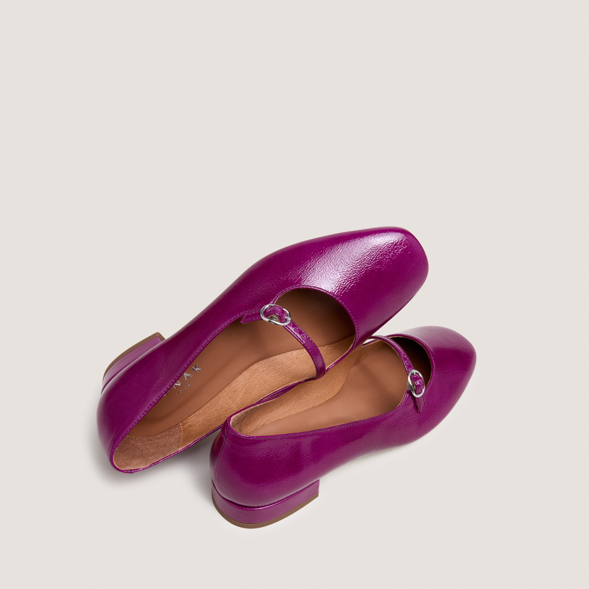 Ballerines &agrave; bouts carr&eacute;s purple