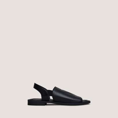 Sandales &agrave; &eacute;lastiques in black leather | jess