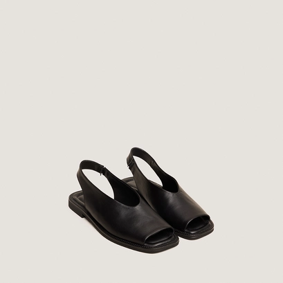 Ballerines slingbacks in black leather | jessy