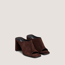 Mules &agrave; talons dark brown