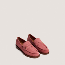 Mocassins &agrave; bouts ronds et monogrammes pink